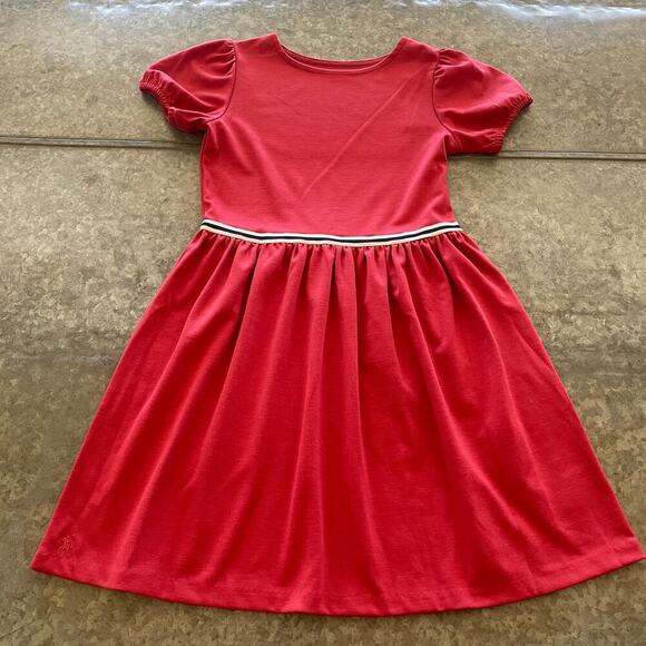 NWT Polo Ralph Lauren Girls Fit Flare Stretch Ponte Dress Large 12-14 Red - Picture 1 of 10